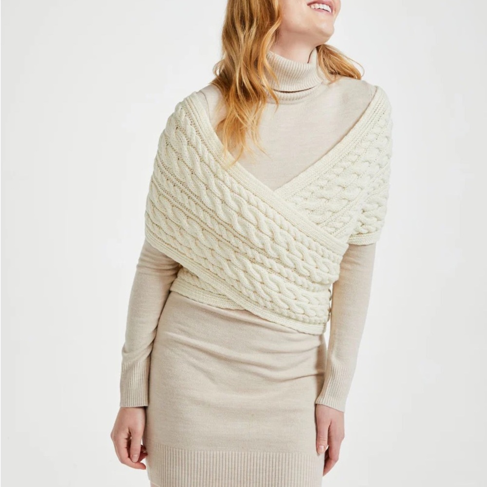 Fisherman Out of Ireland Wool Wrap Sweater